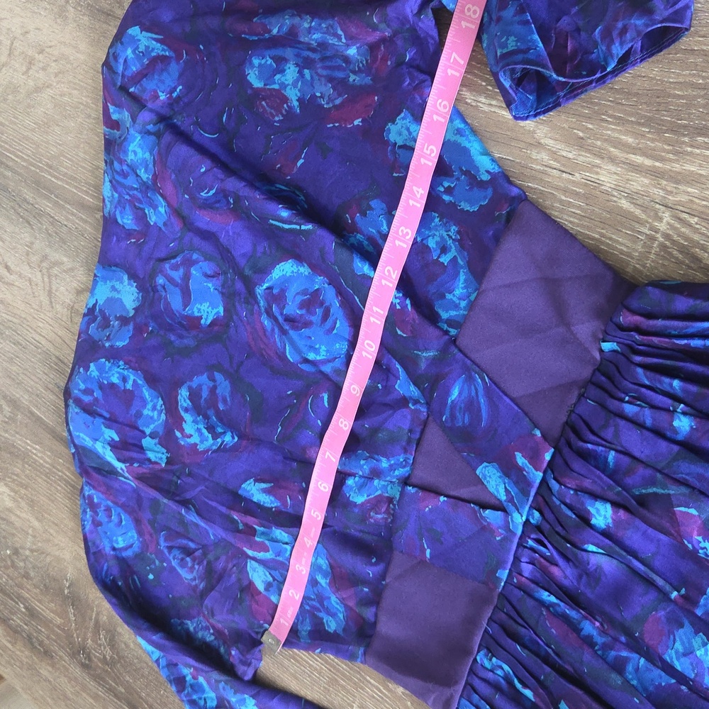 Vintage R&K Originals Floral Blue and Purple Floral Dress - Picture 6 of 10